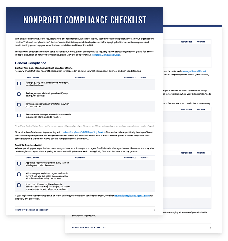 A preview of our Nonprofit Compliance Checklist